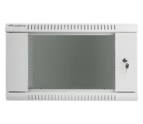 Lanberg WF01-6406-10S grau / Wandrack 19" / 6 HE / 600 × 450 mm / Glastür / flach verpackt