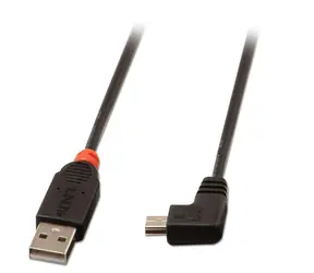 Lindy USB-A auf Mini-USB B 90° schwarz / USB-Kabel / 2 m