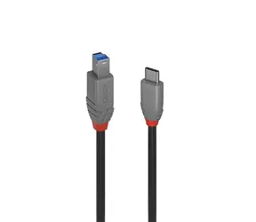 Lindy USB-C 2 m schwarz / USB-Kabel / USB 3.2 / USB-C auf USB B