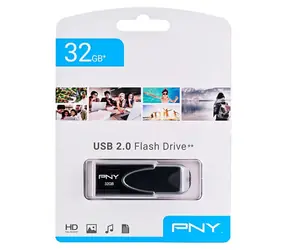 PNY Attaché 4 schwarz / USB-Stick / 32 GB / USB 2.0 / Lesegeschwindigkeit 25 MB/s