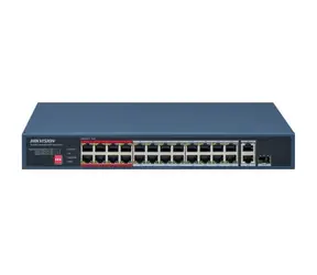 HIKVISION / Switch / 24x 10/100 Mbit/s PoE / 1x Gigabit-Ethernet RJ45 / 1x Gigabit-Ethernet Combo / 230 W