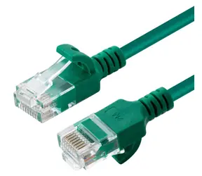 MicroConnect U/UTP CAT6A SLIM grün / Patchkabel / 0,15 m / RJ-45