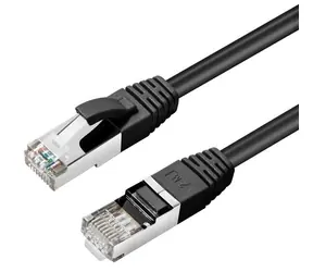 MicroConnect CAT6a S/FTP 1m schwarz / Patchkabel / RJ-45 / PoE / LSZH