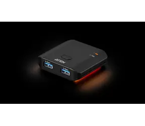 Aten 2 x 2- Port USB 3.2 Gen 1 / USB-Peripherie-Switch / 4× USB-A / 2 PC / schwarz