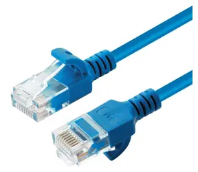 MicroConnect CAT6a U/UTP Slim 0,2 m blau / Patchkabel / RJ-45