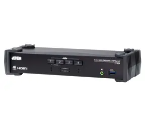 Aten 4- Port USB 3.0 4K HDMI KVMP schwarz / KVM-Switch / 4K 4096×2160 / USB 3.0 / HD-Audio