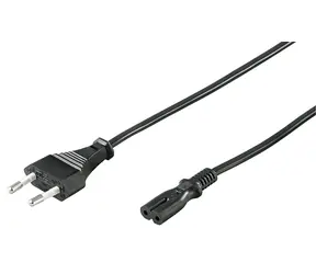 MicroConnect Netzkabel CEE 7/16 - C7 1,8 m schwarz / Netzkabel / 250 V / 2,5 A