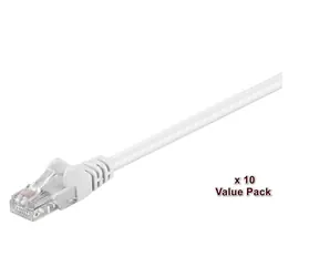 MicroConnect CAT5e 1m weiß / Netzwerkkabel / U/UTP / 10 Stück