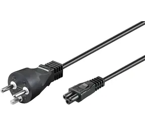 MicroConnect Netzkabel DK Typ-K - C5 1 m schwarz / Netzkabel / Dänischer Stecker / 250 V / 2,5 A