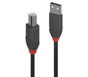 Lindy USB 2.0 AB 0,5 m schwarz / USB-Kabel / 480 Mbit/s
