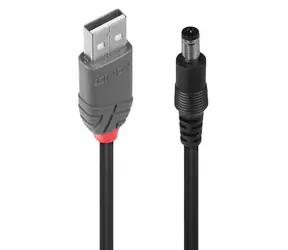 Lindy USB-A - DC 5,5 mm schwarz / Adapter / 1,5 m