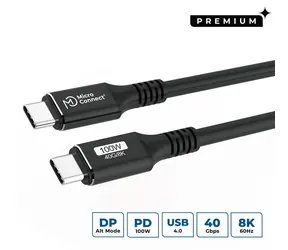 MicroConnect USB-C - USB-C 1,5 m schwarz / Kabel