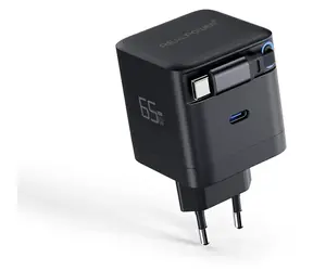 RealPower GaN 65W schwarz / Ladegerät / 2x USB-C / 65W / PD