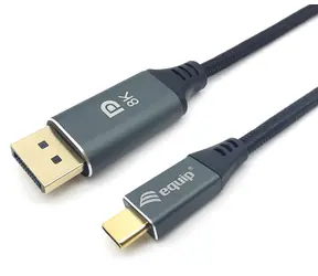 Equip: Grau / USB-C-auf-DisplayPort-Adapter / DP 1.4 / 8K/60Hz / 2 m