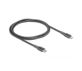 DeLock grau / Daten- und Ladekabel / USB-A / Lightning / 1 m