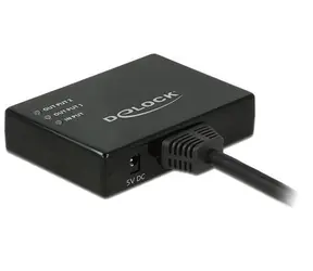 DeLock HDMI-Splitter 1x2 schwarz / Splitter / 4K 30Hz / 2x HDMI-Ausgang / 60 cm