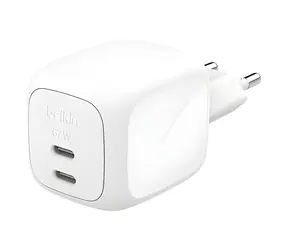 Belkin BOOST CHARGE PRO weiß / Ladegerät / 2x USB-C / 67W / PD / GaN / PPS
