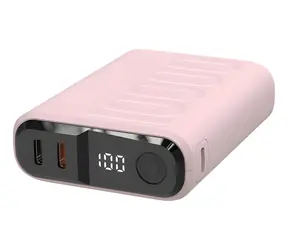 RealPower PB-10000C PD+ pink / Powerbank 10.000 mAh / 3x USB-C / Power Delivery