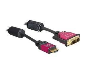 DeLock 84343 schwarz / Kabel / HDMI - DVI-D (18+1) / 3 m / vergoldete Kontakte