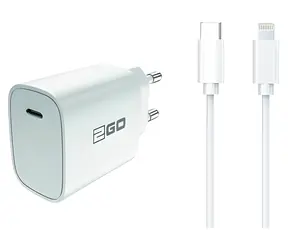 2GO weiß / Netzteil / USB-C / 20 W / PD / inkl. USB-C-Lightning-Kabel