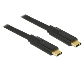 DeLock USB-C-Kabel schwarz / USB-Kabel / USB 3.1 Gen 1 (5 Gbit/s) / Typ-C auf Typ-C / PD 5 A E-Marker / 2 m