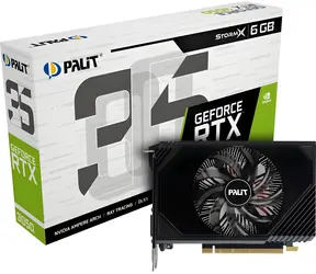 Palit GeForce RTX 3050 StormX 6GB / Grafikkarte / 1042-1470 MHz / 6 GB GDDR6 / 96-Bit / 1x DVI + 1x HDMI + 1x DP / 70 W