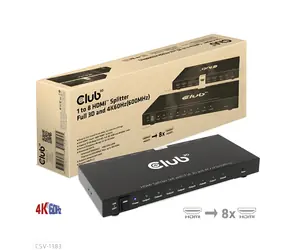 Club 3D HDMI 2.0 1:4 Schwarz / HDMI-Splitter / 4 Anschlüsse / 4K 120 Hz