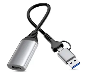 Equip 133498 / USB-C/USB-A-zu-HDMI-Adapter / 1920 × 1080 Pixel, 60 Hz / Aluminiumgehäuse