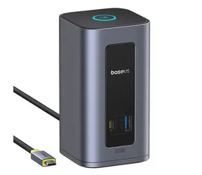 Baseus Nomos NU1 Air Spacemate grau / Dockingstation / 12-in-1 / 2x HDMI 60Hz / 2x DP 60Hz / RJ-45