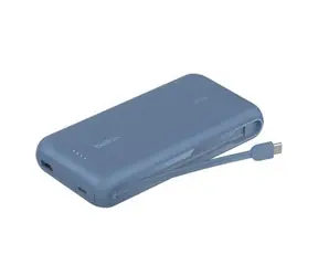 Belkin BOOST CHARGE 20000mAh + Kabel blau / Powerbank / integriertes USB-C-Kabel / 30W PD