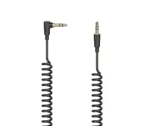 HAMA Flexi-Slim schwarz / Audiokabel / 3,5-mm-Klinkenstecker - 3,5-mm-Klinkenstecker / spiralförmig / 90° / 1,5 m