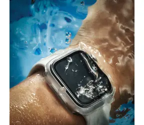 HAMA Apple Watch 10/11 46mm transparente Schutzhülle aus gehärtetem Glas
