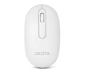 Dicota Desktop-Maus, weiß / Kabellos / Bluetooth + 2,4-GHz-Funk / Akku / 1600 DPI / USB-C-Ladeanschluss