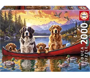 Educa Puzzle Hunde-Familie auf einem Boot / 2000 Teile
