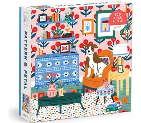 Galison Quadratisches Puzzle Muster & Blume / 500 Teile