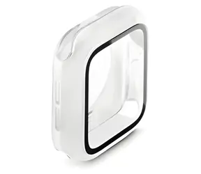 Transparente HAMA Schutzhülle / Apple Watch 44 mm (4/5/6/SE/SE2/SE3) / 360°-Schutz / Snap-On