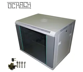 Opticord OCRACK OCC-06U-45SBK schwarz / Wandmontage-Rack / 19" / 6 HE / 450 mm / Glastür