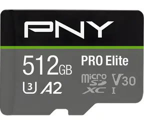 PNY PRO Elite microSDXC 512 GB / Speicherkarte / Klasse 10 / UHS-I U3 / V30 / A2