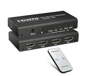 PremiumCord HDMI-Umschalter 2:2 / Umschalter / 4K 60Hz / 1080p / Fernbedienung