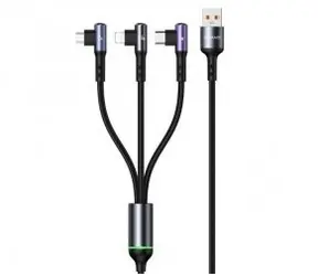 Baseus 3-in-1 66W / Lade- und Datenkabel / Lightning / USB-C / Micro-USB / rechteckig
