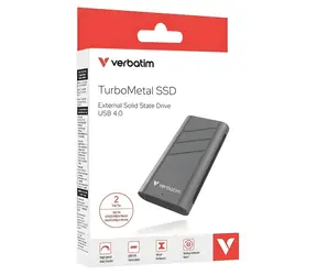 Verbatim TurboMetal 2 TB silber / Externe SSD-Festplatte / USB 4.0 Typ-C / R: 3700 MB/s / Schreibgeschwindigkeit: 3600 MB/s