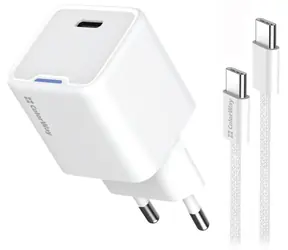Colorway: Weiß / Netzteil / 1x USB-C / GaN / 30 W / PD / PPS / 1 m USB-C-Kabel