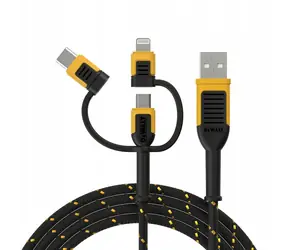 DeWalt DXMA131-1356-DWG schwarz / Datenkabel / USB-A (M) - USB-C (M) + Micro-USB (M) + Lightning (M) / 1,8 m