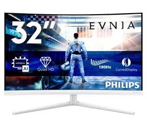 Philips 32M2C5501, 31,5" Monitor, weiß, Curved, Fast VA, QHD 2560×1440, 180 Hz, 1 ms Reaktionszeit, Ambiglow