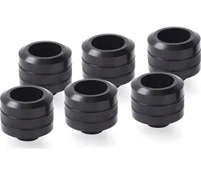 Alphacool Eiszapfen PRO 16mm HardTube Sechserpack schwarz / Kompressionsanschluss / G1/4" / 6 Stück.