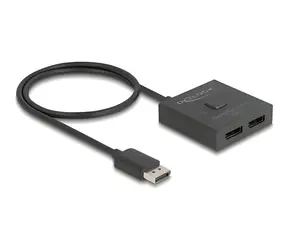 DeLock DisplayPort-Switch 2:1 schwarz / Umschalter / Bidirektional / 8K / 50 cm