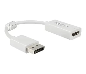 DeLock 63936 weiß / Adapter / DisplayPort 1.4 Stecker - HDMI-A Buchse / 4K 60Hz / HDR / 10 cm