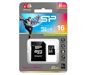 Silicon Power Elite 16 GB / microSDHC-Speicherkarte / Klasse 10 / UHS-I U1 / 85 MB/s / + SD-Adapter