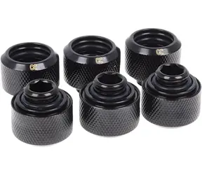 Alphacool Eiszapfen / Rohrverschraubung 1/4" auf 16/10 mm / schwarz / 6 Stück.