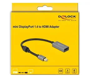 DeLock 66570 / Adapter / Mini DisplayPort 1.4 (M) - HDMI (F) / aktiv / 4K / 60 Hz